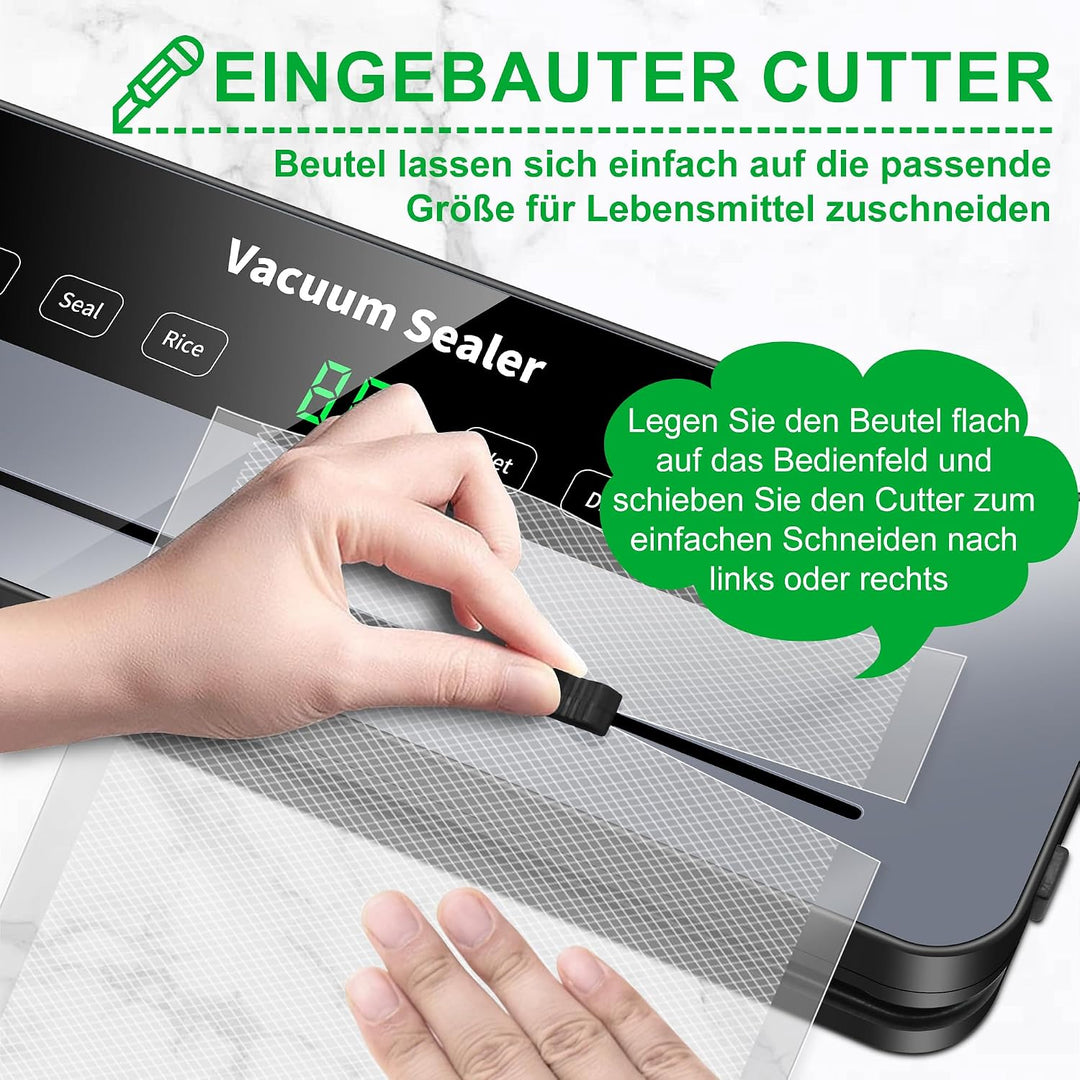 Vakuumiergerät, 7 in 1 Vakuumierer für Lebensmittel mit 50 Vakuumierbeutel, Vakuumiergerät Profi mit