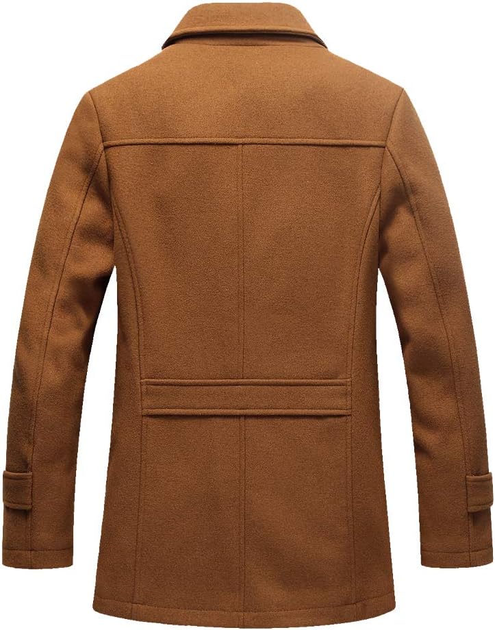 Lavnis Herren Warm Wollmantel Stehkragen Wintermantel Kurzmantel Winter Jacke Business Freizeit S St