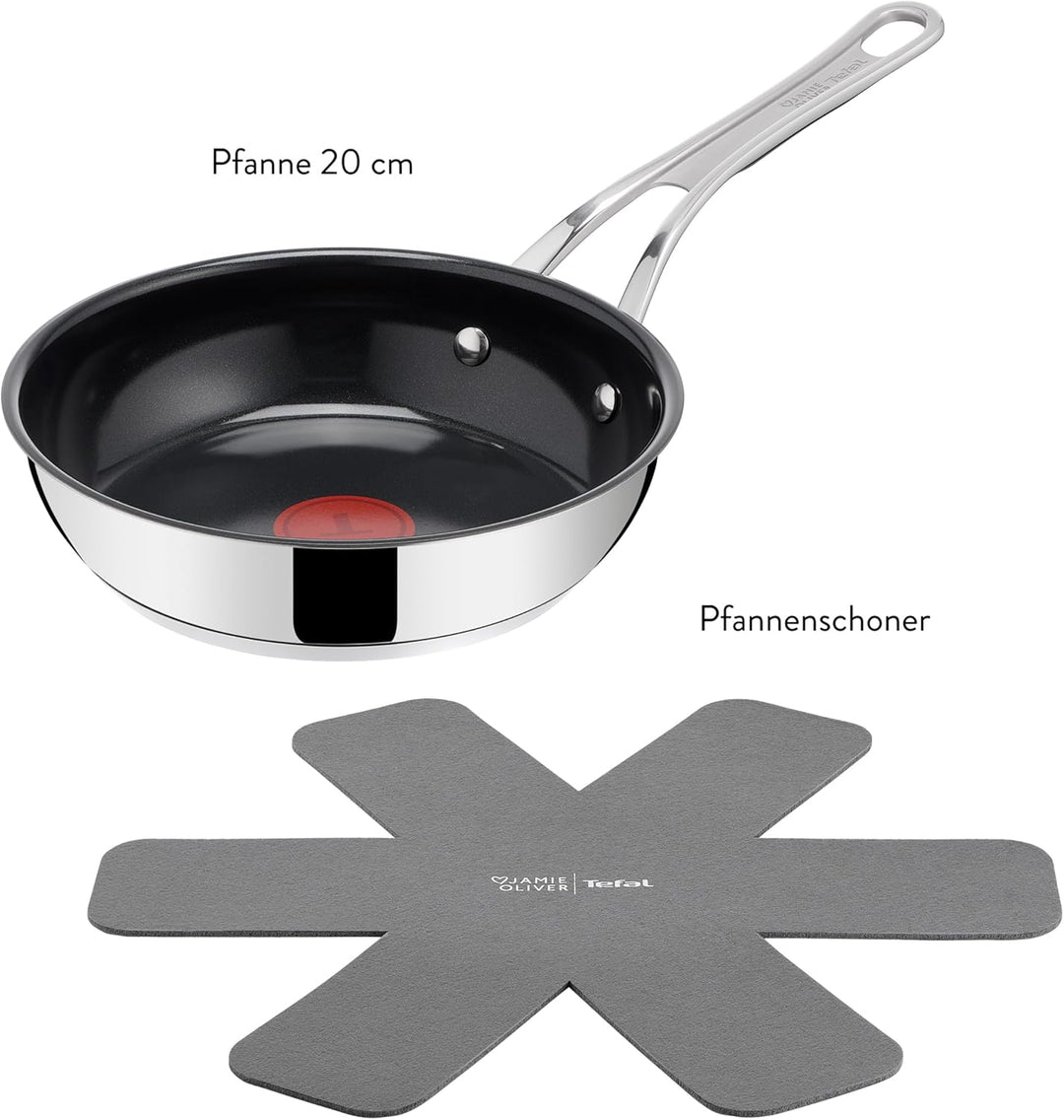 Jamie Oliver by TEFAL Classic Cook Bratpfanne 20 cm, inkl. Pfannenschoner, antihaftbeschichtete Kera
