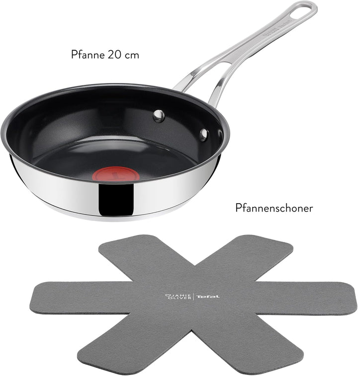 Jamie Oliver by TEFAL Classic Cook Bratpfanne 20 cm, inkl. Pfannenschoner, antihaftbeschichtete Kera