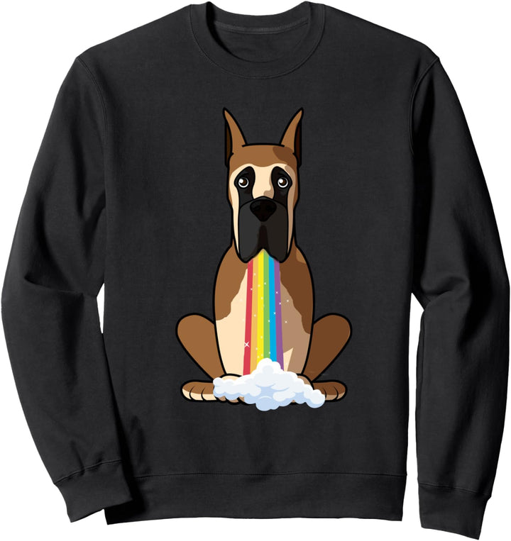 Lustige Deutsche Dogge Hund in bunten Regenbogen Maul Sweatshirt