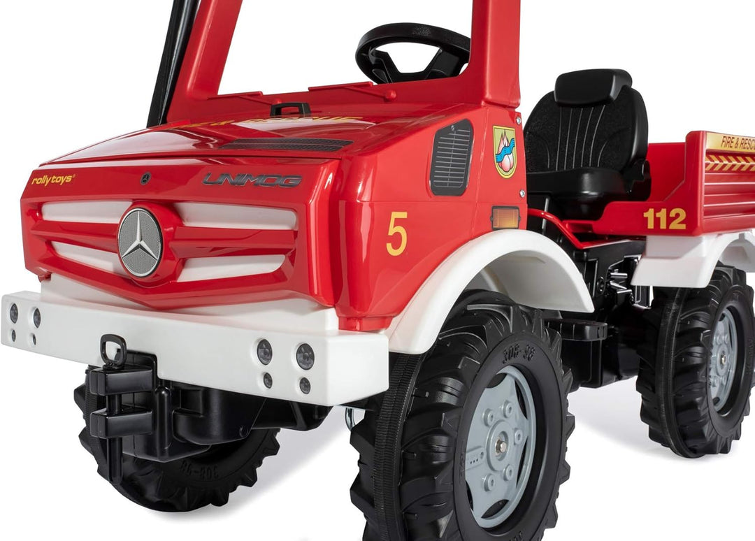 Rolly Toys 038220 rollyUnimog Feuerwehr Edition 2020 (Kinderunimog, Tretfahrzeug) - inkl. RollyFlash