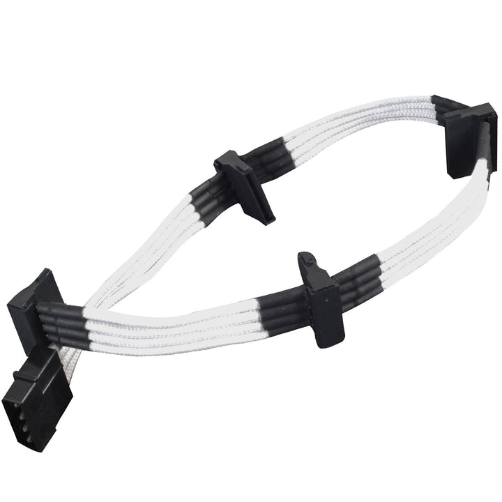 SilverStone SST-PP07-BTSW - Netzteilverlängerungskabel 30cm Molex auf 4x SATA, weiss, SST-PP07-BTSW