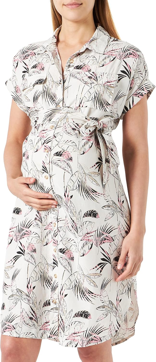 Noppies Damen Dress Colombo Nursing Short Sleeve All Over Print Kleid 34 Pristine - N021, 34 Pristin