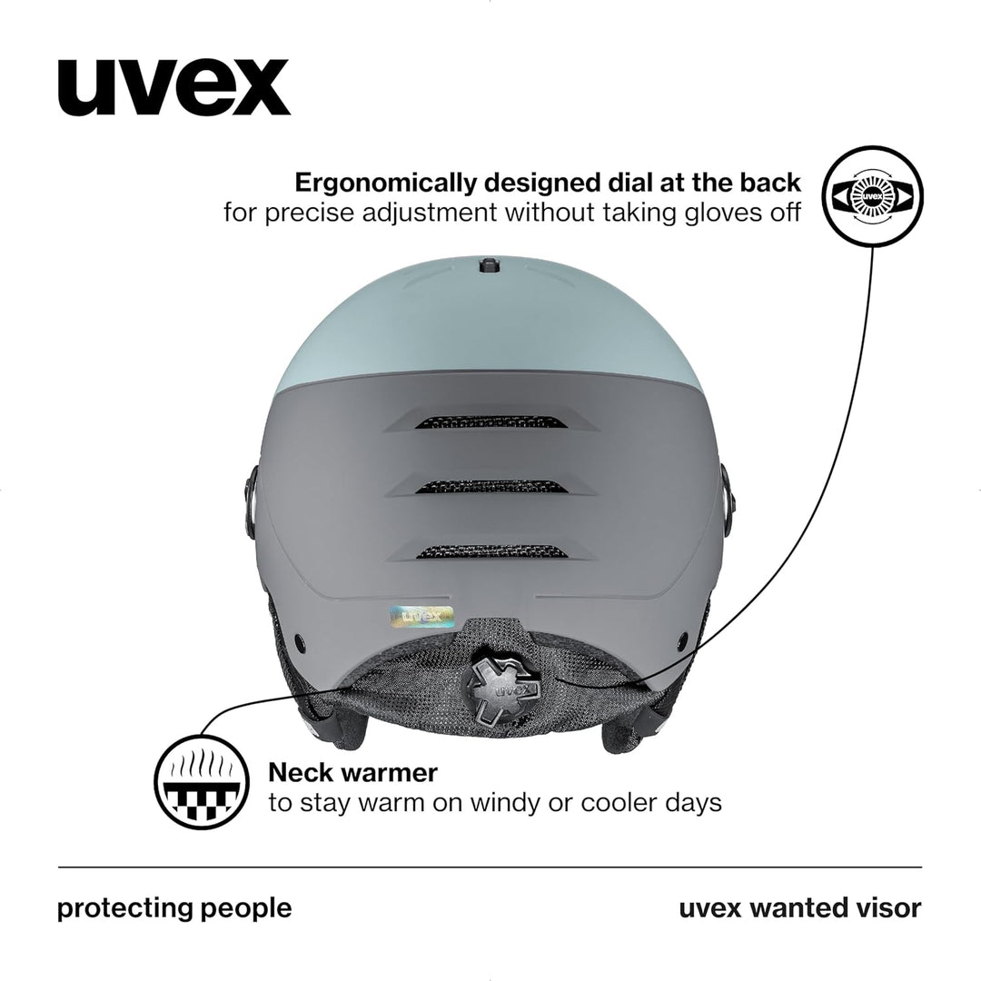 uvex Wanted Visor Visier Skihelm - Navy mat glacier - rhino matt 58-62 cm, glacier - rhino matt 58-6