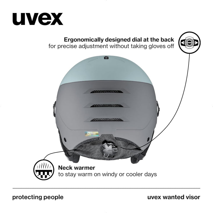 uvex Wanted Visor Visier Skihelm - Navy mat glacier - rhino matt 58-62 cm, glacier - rhino matt 58-6