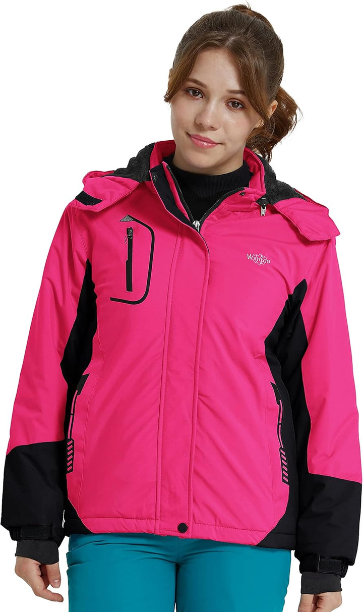 Wantdo Mädchen Berg Ski Jacke Warmer Winter Fleece Mäntel Wasserdichter Atmungsaktive RegenMäntel Ou