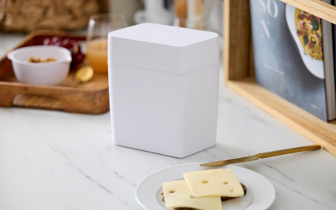 Rosti Classic Käsebox mit Deckel und integriertem Käseschneider, Käseaufbewahrungs Box für Kühlschra