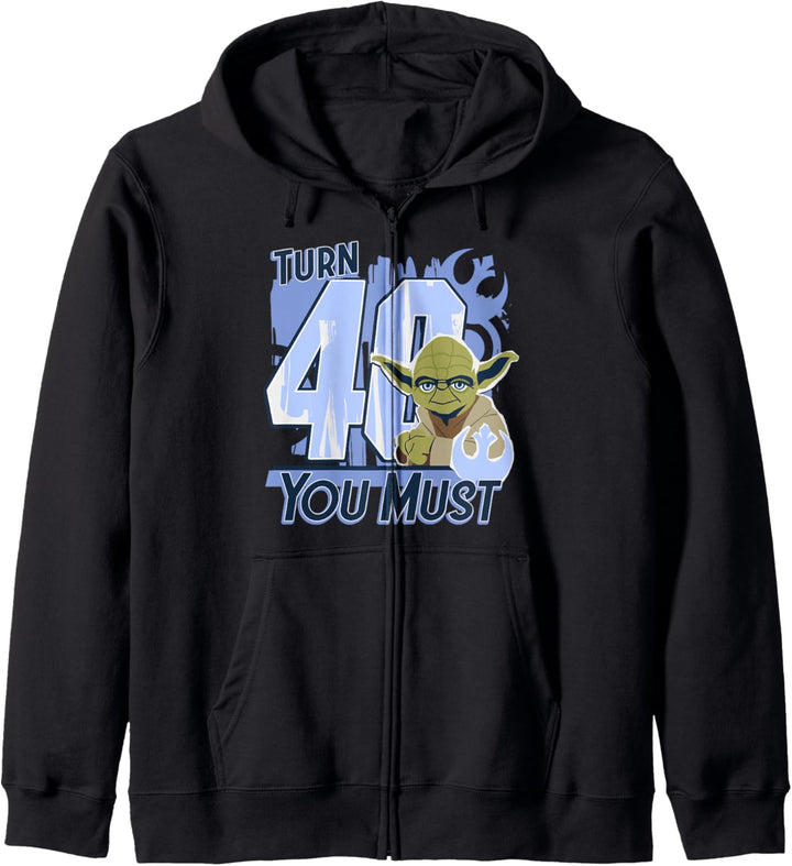 Star Wars Yoda Turn 40 You Must Rebel Logo Portrait Kapuzenjacke