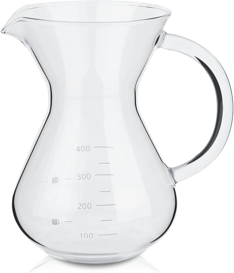 Pour Over Kaffeebrüher für Filterkaffee - Handfilter Kaffeebereiter mit Skala & Edelstahlfilter für