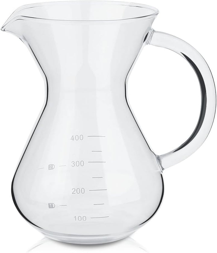 Pour Over Kaffeebrüher für Filterkaffee - Handfilter Kaffeebereiter mit Skala & Edelstahlfilter für