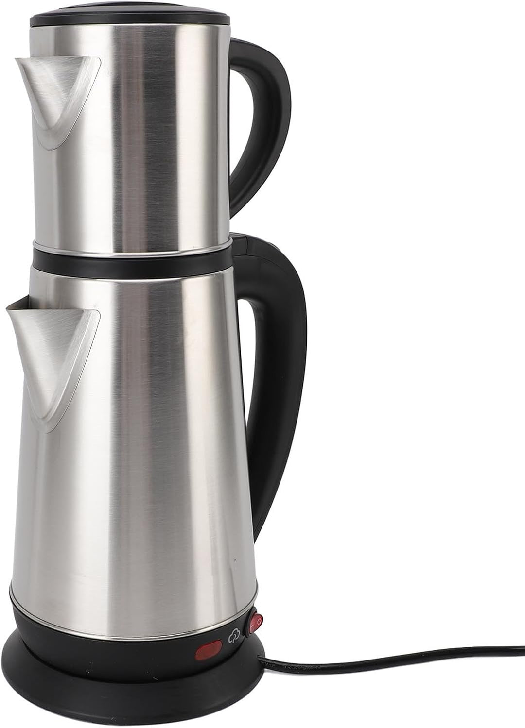 KIMISS Elektrischer Türkischer Wasserkocher -Set - 1L &amp; 2L Edelstahl Doppelkessel Teekanne mit Infus