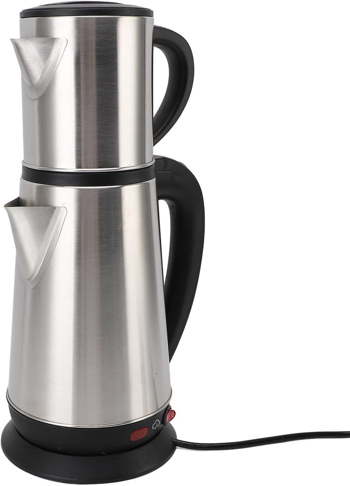 KIMISS Elektrischer Türkischer Wasserkocher -Set - 1L &amp; 2L Edelstahl Doppelkessel Teekanne mit Infus