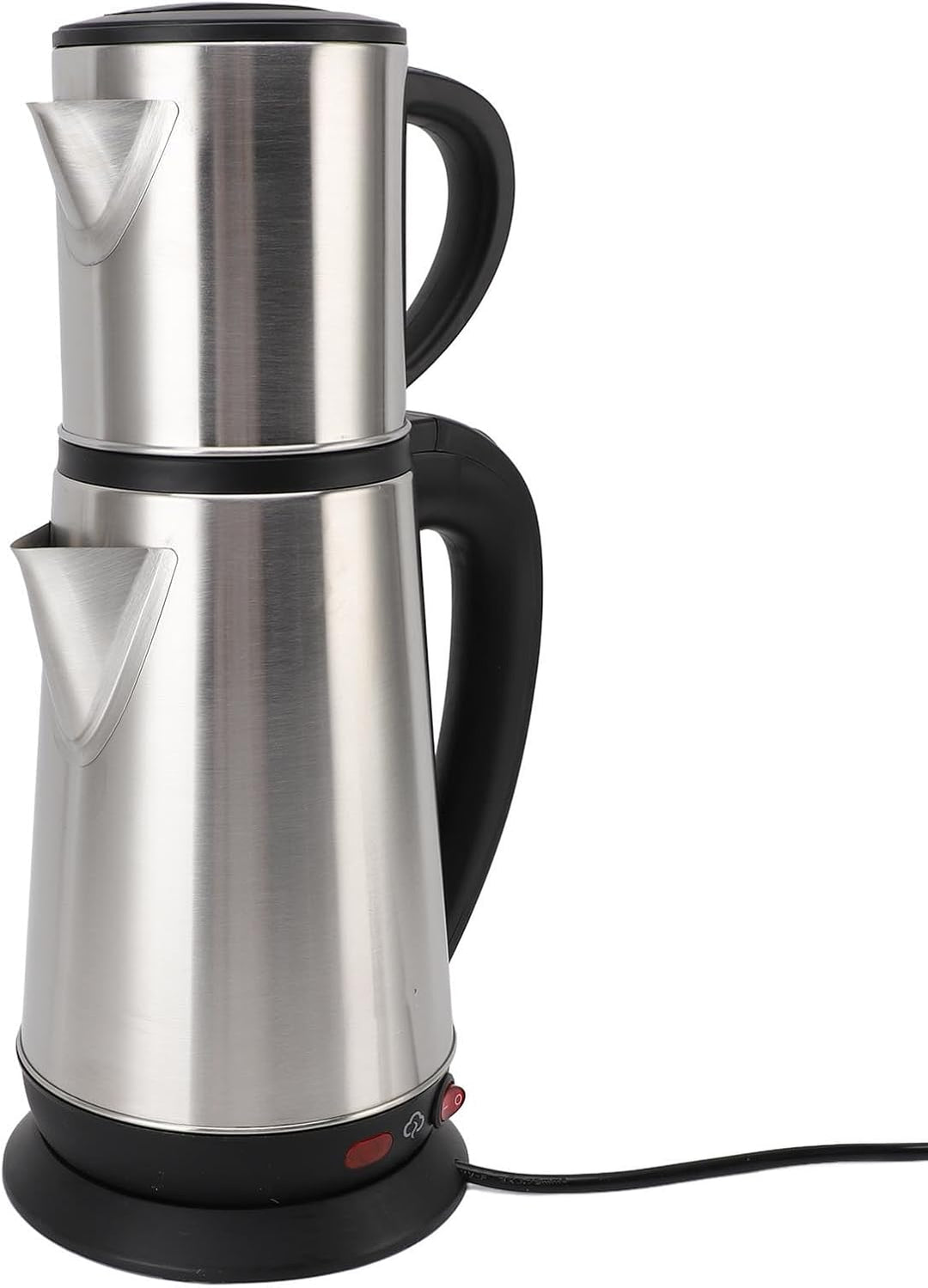KIMISS Elektrischer Türkischer Wasserkocher -Set - 1L & 2L Edelstahl Doppelkessel Teekanne mit Infus