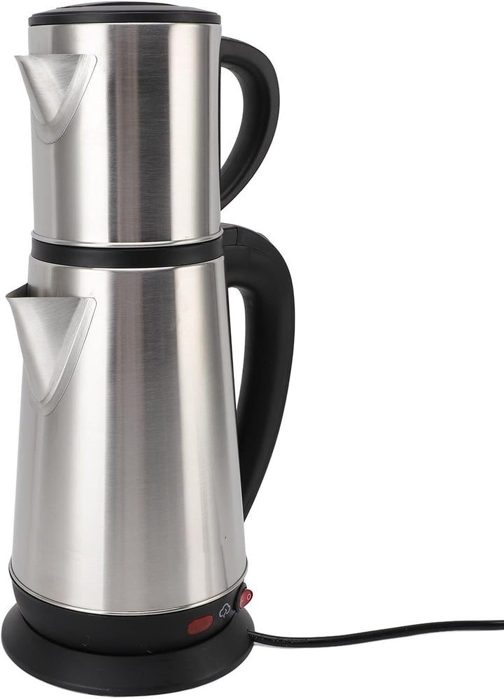KIMISS Elektrischer Türkischer Wasserkocher -Set - 1L & 2L Edelstahl Doppelkessel Teekanne mit Infus