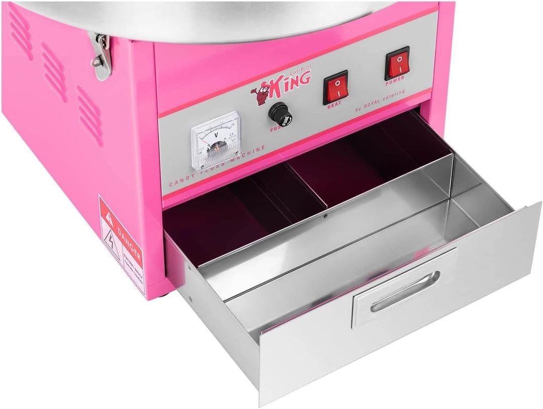 Royal Catering RCZK-1200-W Zuckerwattemaschine Cotton Candy Machine (Ø 52 cm, 1.200 W, 1 Einheit / 6