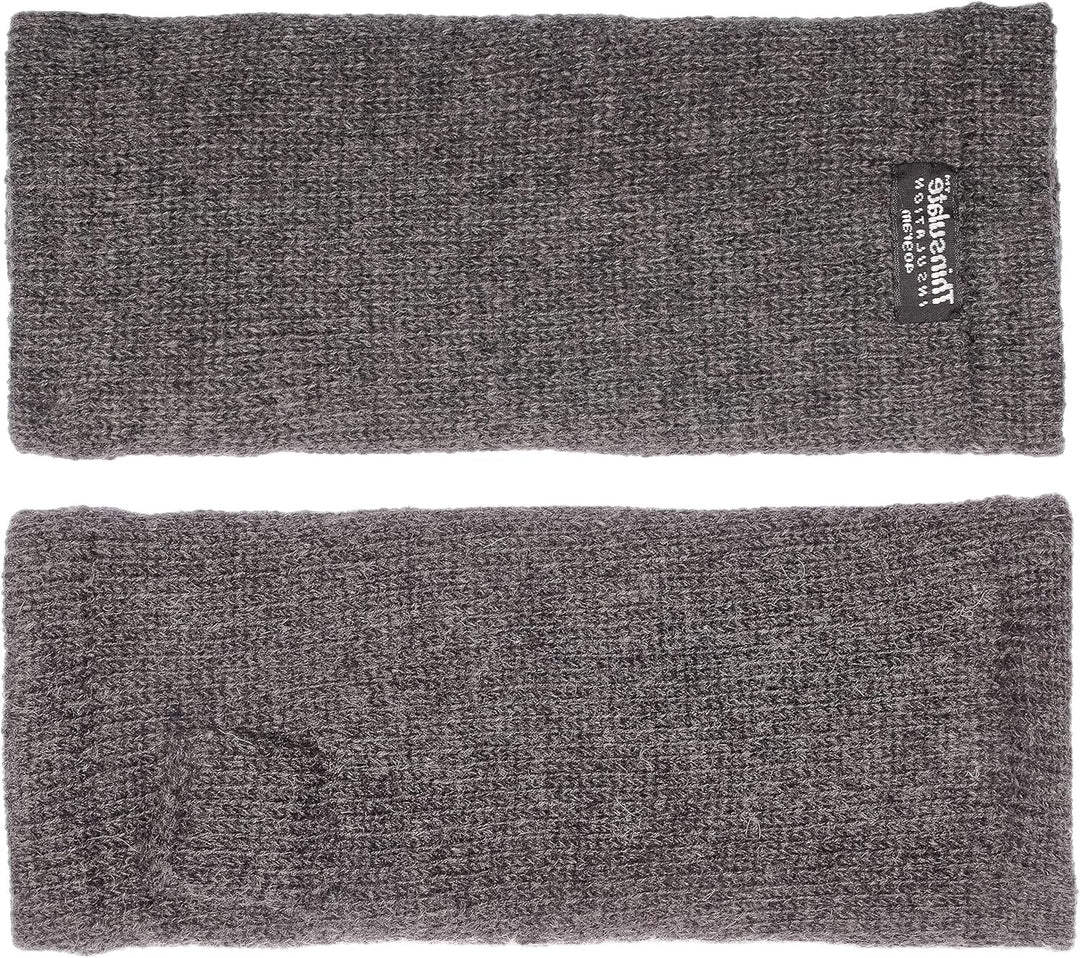 EEM Damen Strickhandschuhe Pulswärmer, weiche Wolle, Thinsulate Thermofutter, praktisches Daumenloch