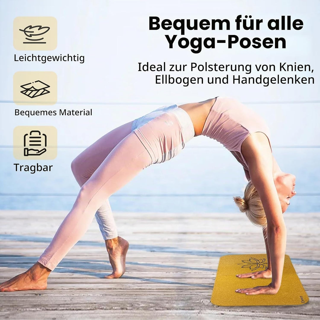 Kork Kniekissen Pad Matte, 8mm dick, faltbar, leicht, für Yoga, Übung, Gymnastik, Boden/Stuhl Schutz