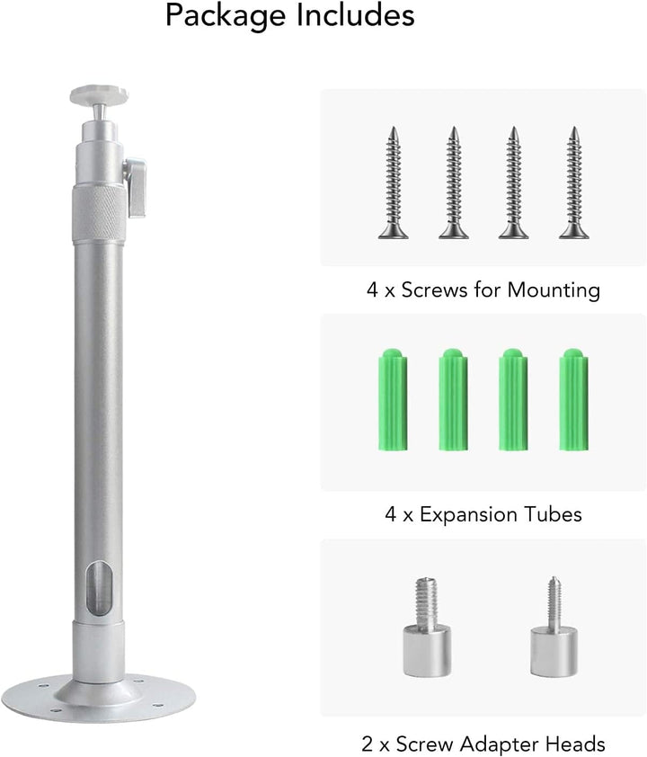 Drsn Universal Beamer Deckenhalterung - Höhenverstellbar 35 - 60cm - Traglast 5kg - 360° Drehbar, Pr