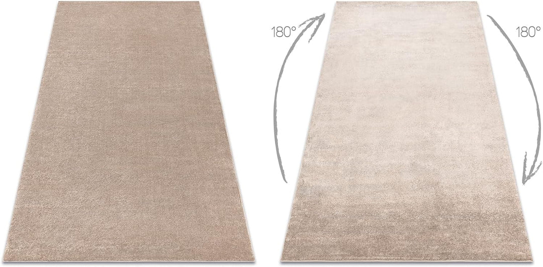 rugsx Teppich Softy beige, glatt, einfarbig, für Zimmer, Wohnzimmer, Schlafzimmer, 200x290 cm 200x29