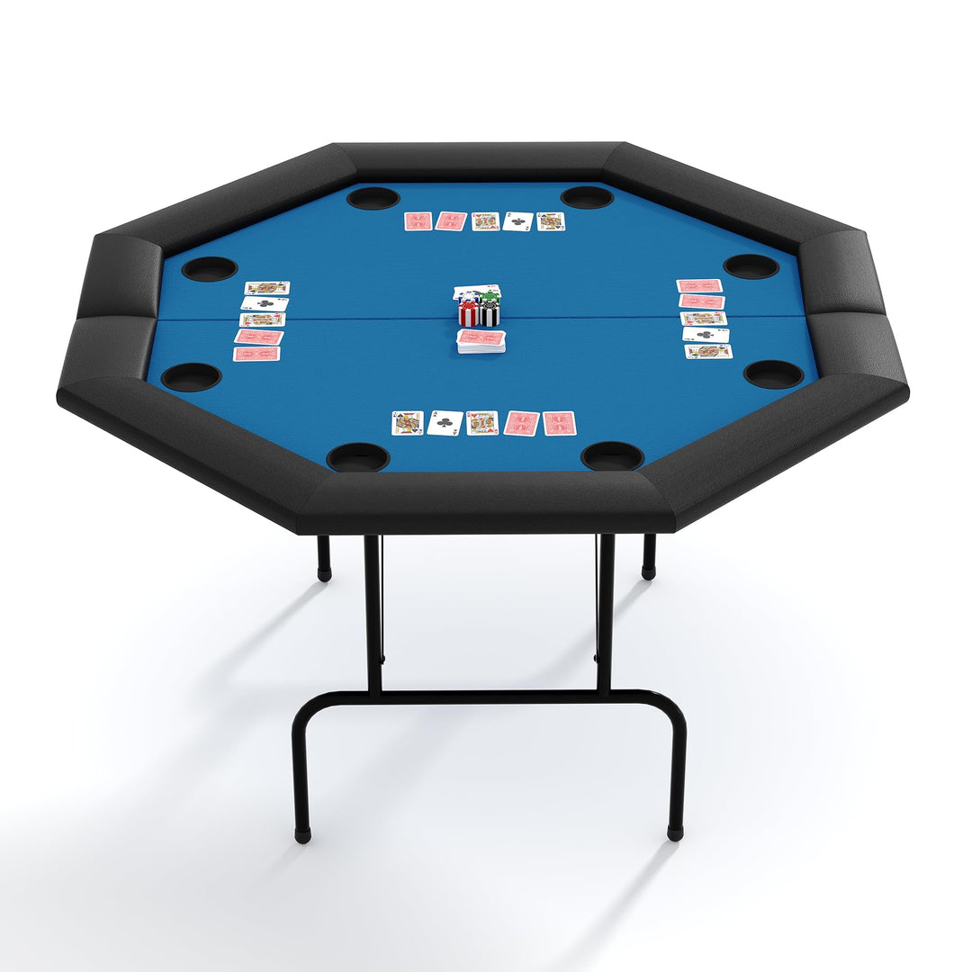 Garvee Professioneller Poker Tisch für 8 Spieler – Klappbarer Oktagon Spieltisch mit Edelstahl-Geträ