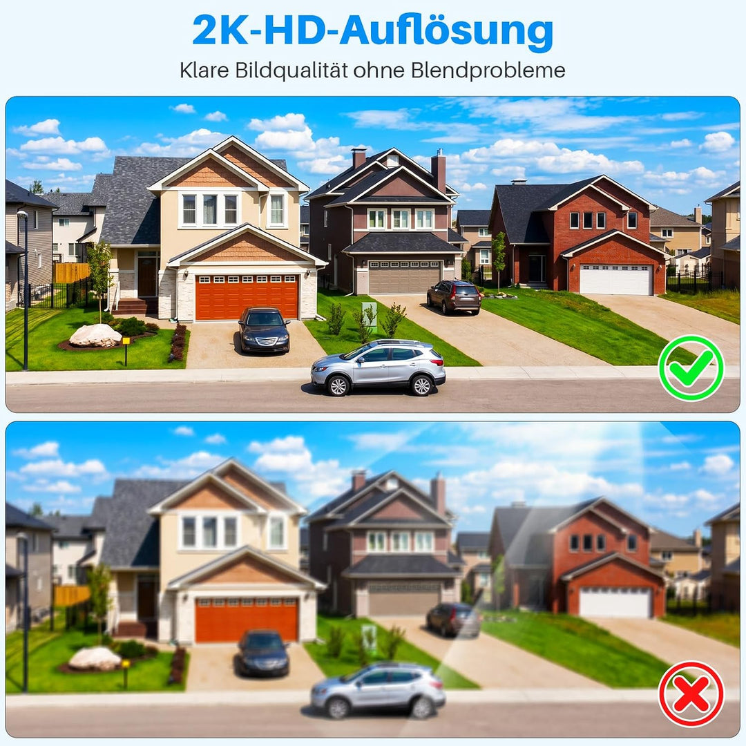 Fensterkamera Innen,2K 3MP MiNi Kamera Aussen,5GHz&amp;2,4GHz WiFi mini überwachungskamera aussen mit KI