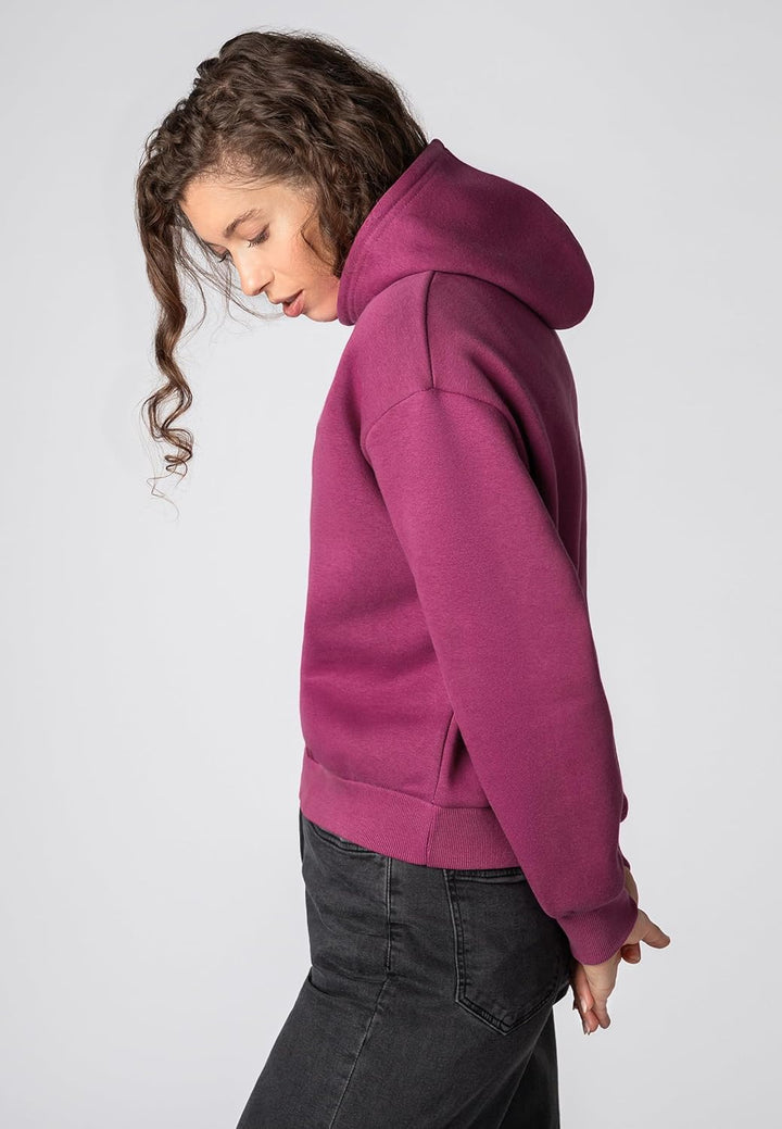 Sublevel Damen Basic Pullover Hoodie mit Mini-Print XS Rosa, XS Rosa