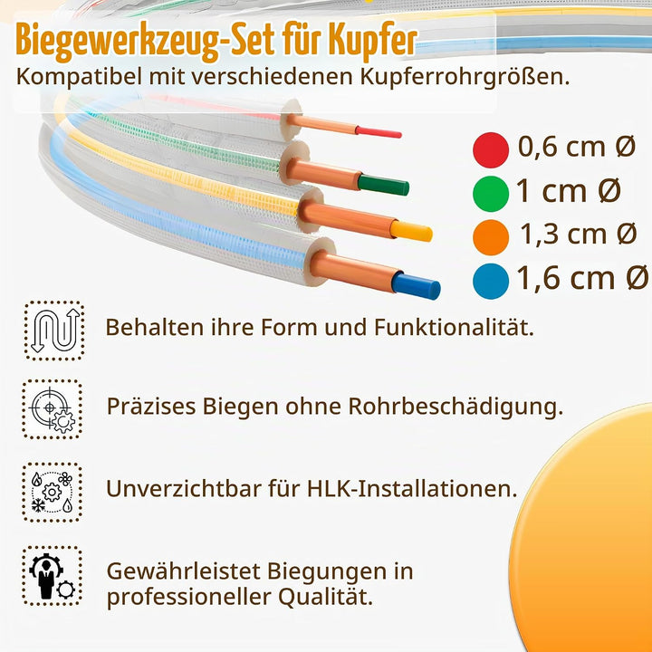 DOJA Barcelona | Rohrbiege Set für Klimaanlagen | 4 Meter | Ø| 1/4"-3/8"-1/2"-5/8" | Rohrbiegesatz f