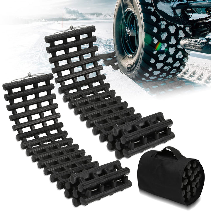 Ikodm 100 x 21 cm Auto Anfahrhilfe, 2er-Set Traktionshilfe, Schwerlast Gummi Anfahrtshilfe Set, Trak