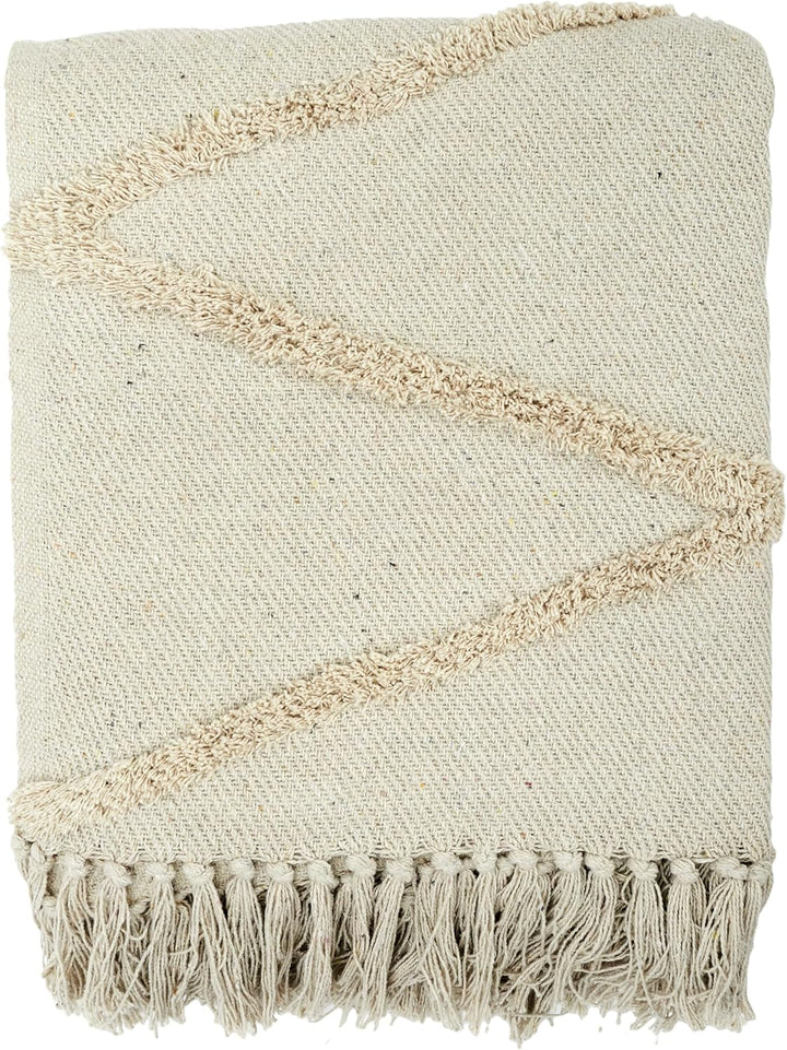 HOME DECO FACTORY - TX9134 – Decke Ethno-Relief Raute Ecru 120 x 150 cm