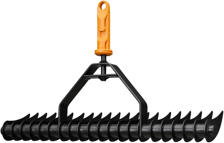 Fiskars OneClick Rasenlüfter, Rechen-Aufsatz zum Entfernen von Moos und Rasenfilz, Müheloses Wechsel