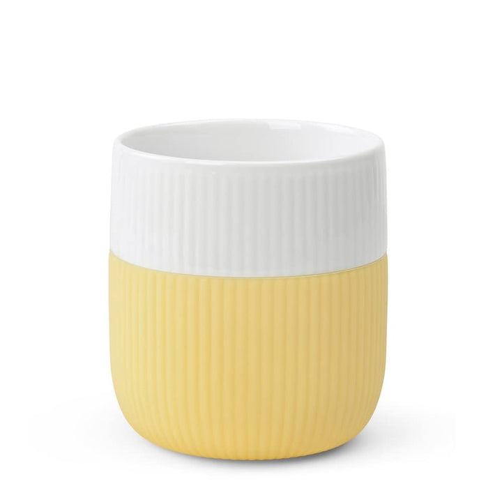 Royal Copenhagen Fluted Contrast Karibik Becher aus Porzellan in der Farbe Gelb-Weiss 33cl, Masse: 8