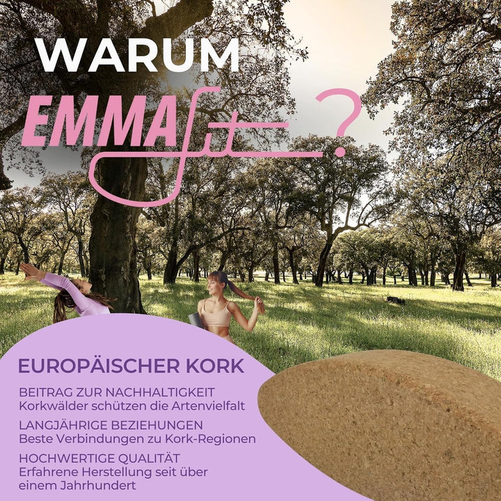 EMMAfit Kork Yoga Egg I 305 x 120 x 75mm I hochwertiges Yogaei aus Kork für Yoga-Übungen I hygienisc