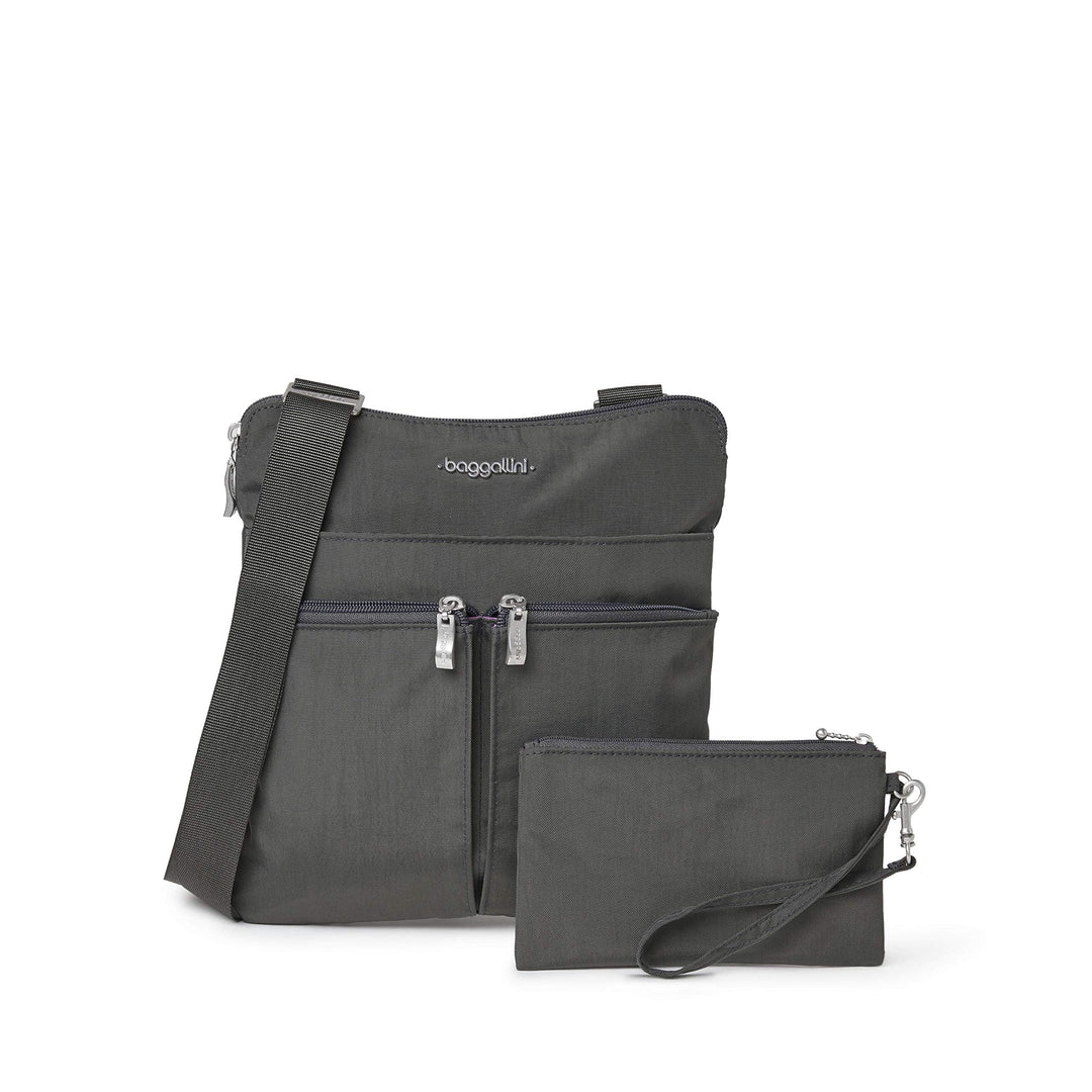 Baggallini Horizon Sac bandoulière, Gris Charcoal, Charcoal