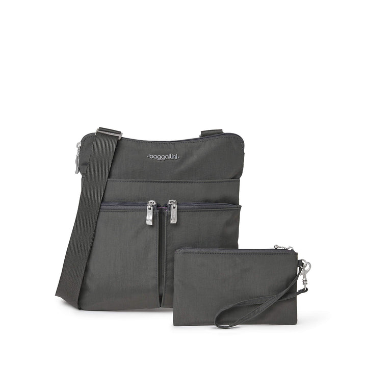 Baggallini Horizon Sac bandoulière, Gris Charcoal, Charcoal