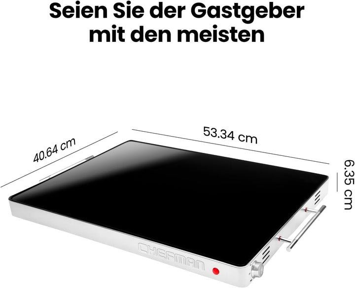 Chefman Elektrische Warmhalteplatte mit Einstellbarer Temperatur, Perfekt für Buffets, Restaurants,