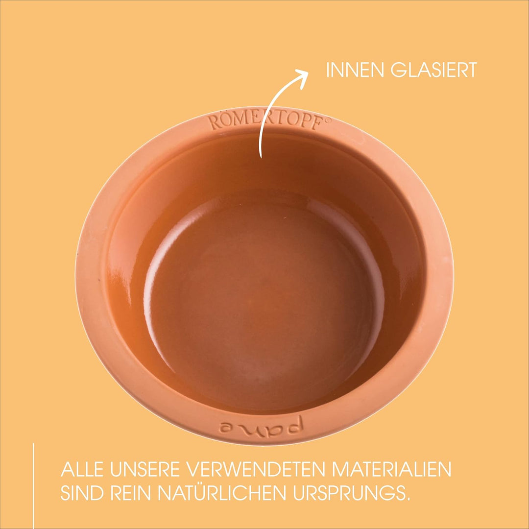 Römertopf Brotbackform aus Ton idealer Keramik Brottopf zum Backen von Brot Ø 31,0 cm Rund 31 cm, Ru