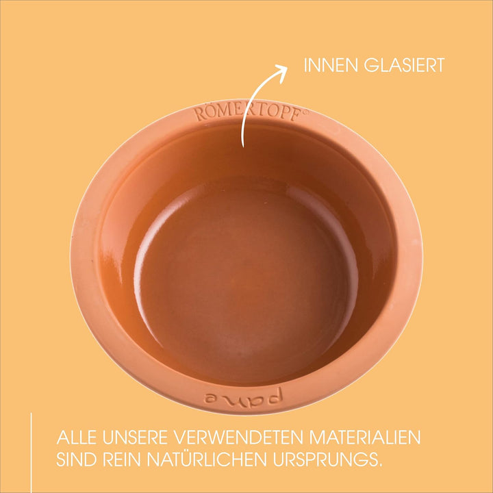 Römertopf Brotbackform aus Ton idealer Keramik Brottopf zum Backen von Brot Ø 31,0 cm Rund 31 cm, Ru