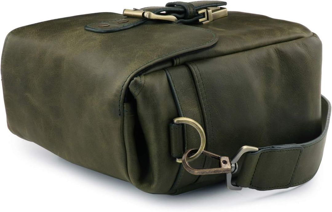 MegaGear MG1701 Torres Mini Kameratasche - Kuriertasche aus echtem Leder für Spiegellose, Sofortbild