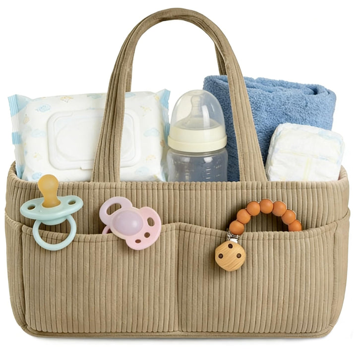 Wickeltisch Organizer, Neugeborenen Geschenk, Cord-Kernmaterial Diaper Bag, Wickelkorb mit Trennwand