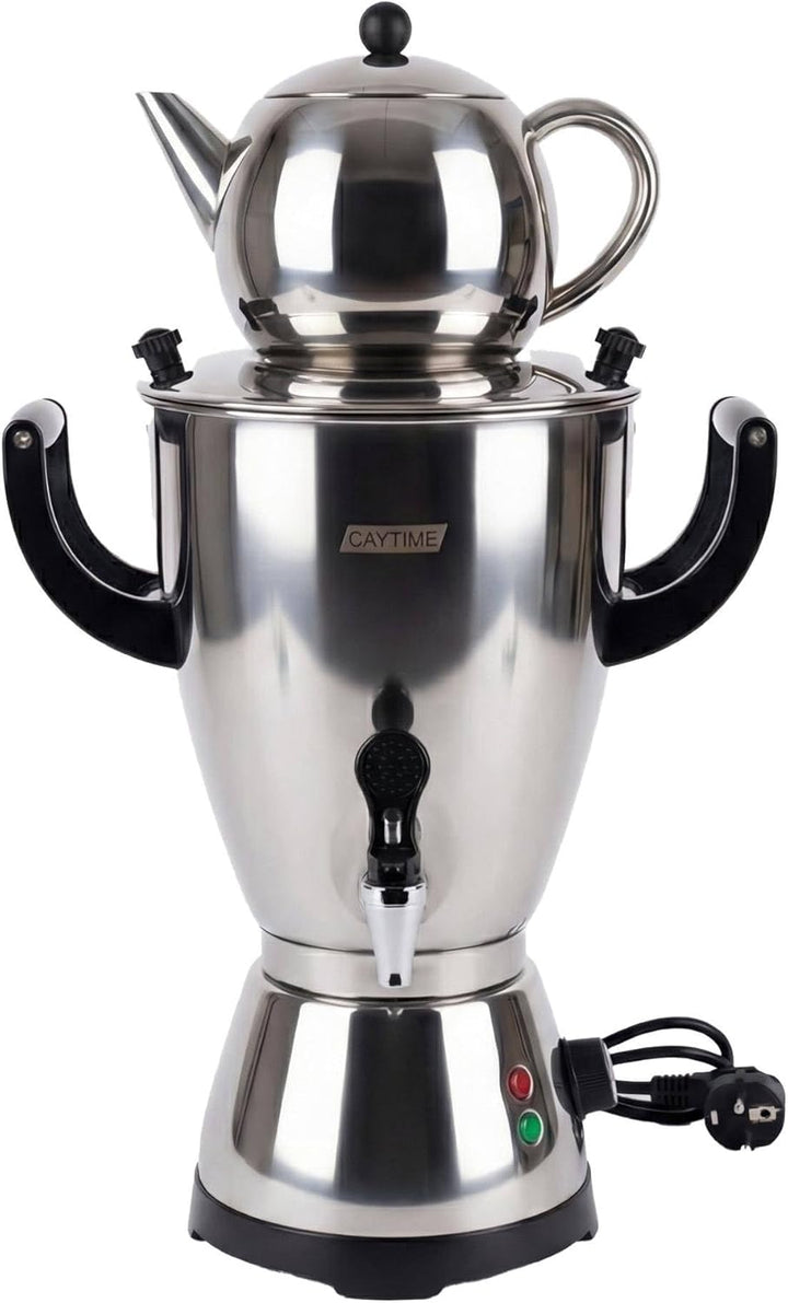 Samowar 5 L Semaver Edelstahl – Teekocher/Elektrischer Samowar für Gastronomie & Haushalt