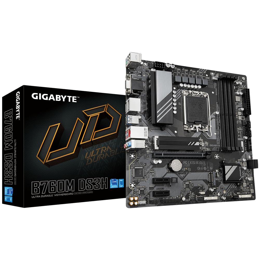 Gigabyte B760M DS3H DDR4-1.0 Motherboard Micro ATX LGA1700-Sockel B760