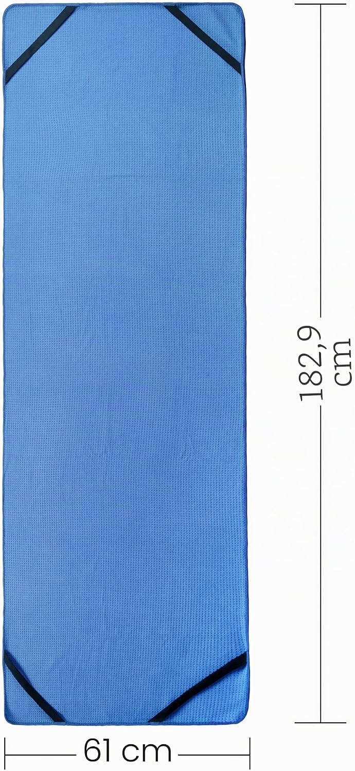 Polyte - Yoga Handtuch aus Mikrofaser mit Rutschfester Silikon Unterfläche und Elastischen Bändern,
