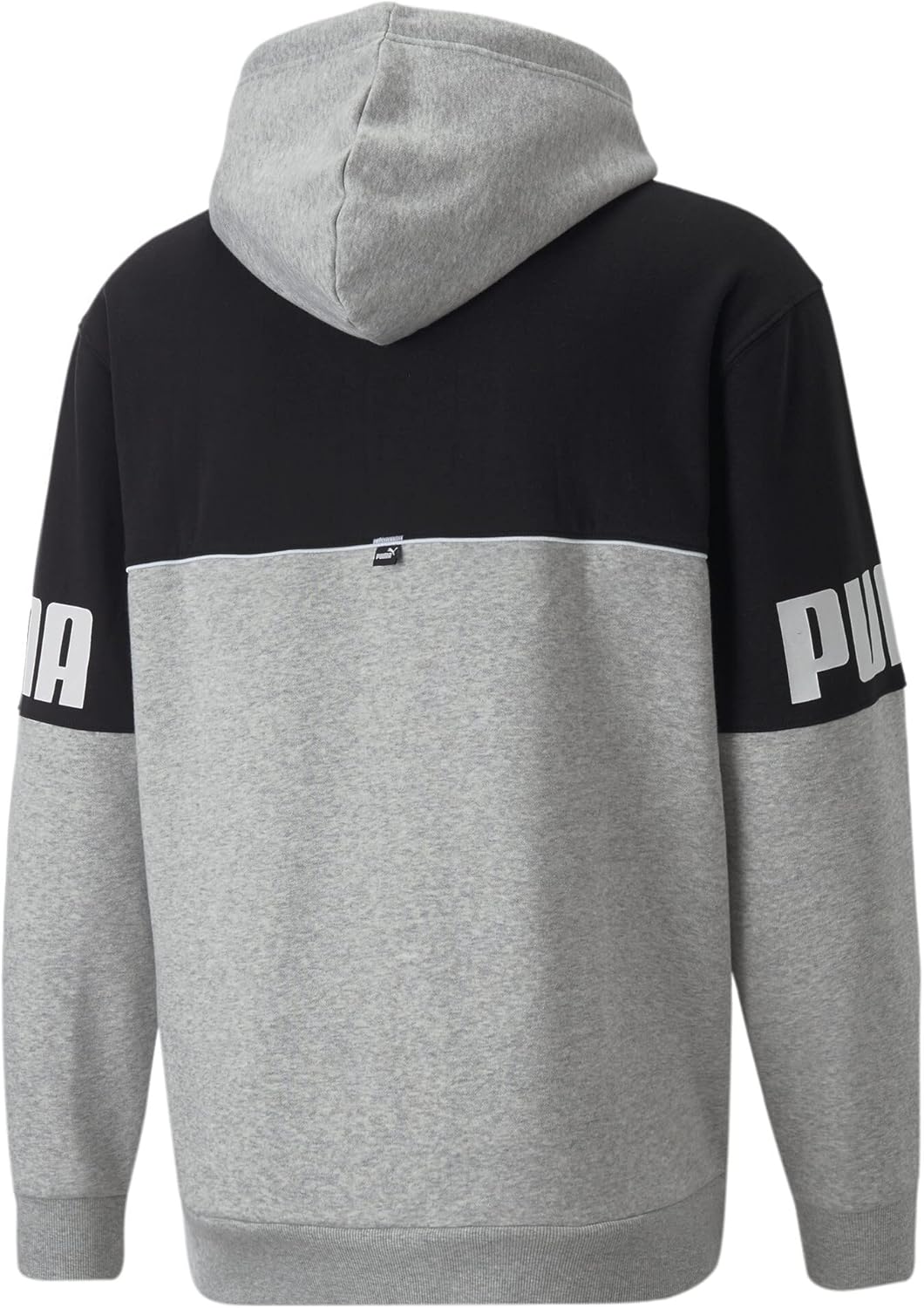 PUMA Herren Power Colorblock Hoodie FL Sweat M Grau - Light Gray Heather, M Grau - Light Gray Heathe