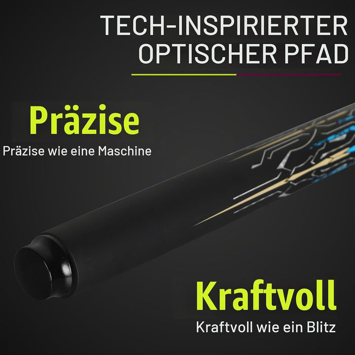 Billardqueue-Stick aus Karbonfaser, 553 ml, professionelle 10 mm Regenbogenspitze, inklusive Queueet