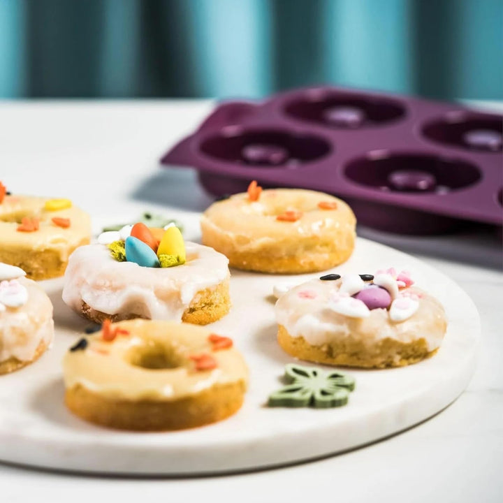 TUPPERWARE Backen Silikonform Donut/Bagel lila Backform Silikon Diabolo Donut Silikon, Donut Silikon