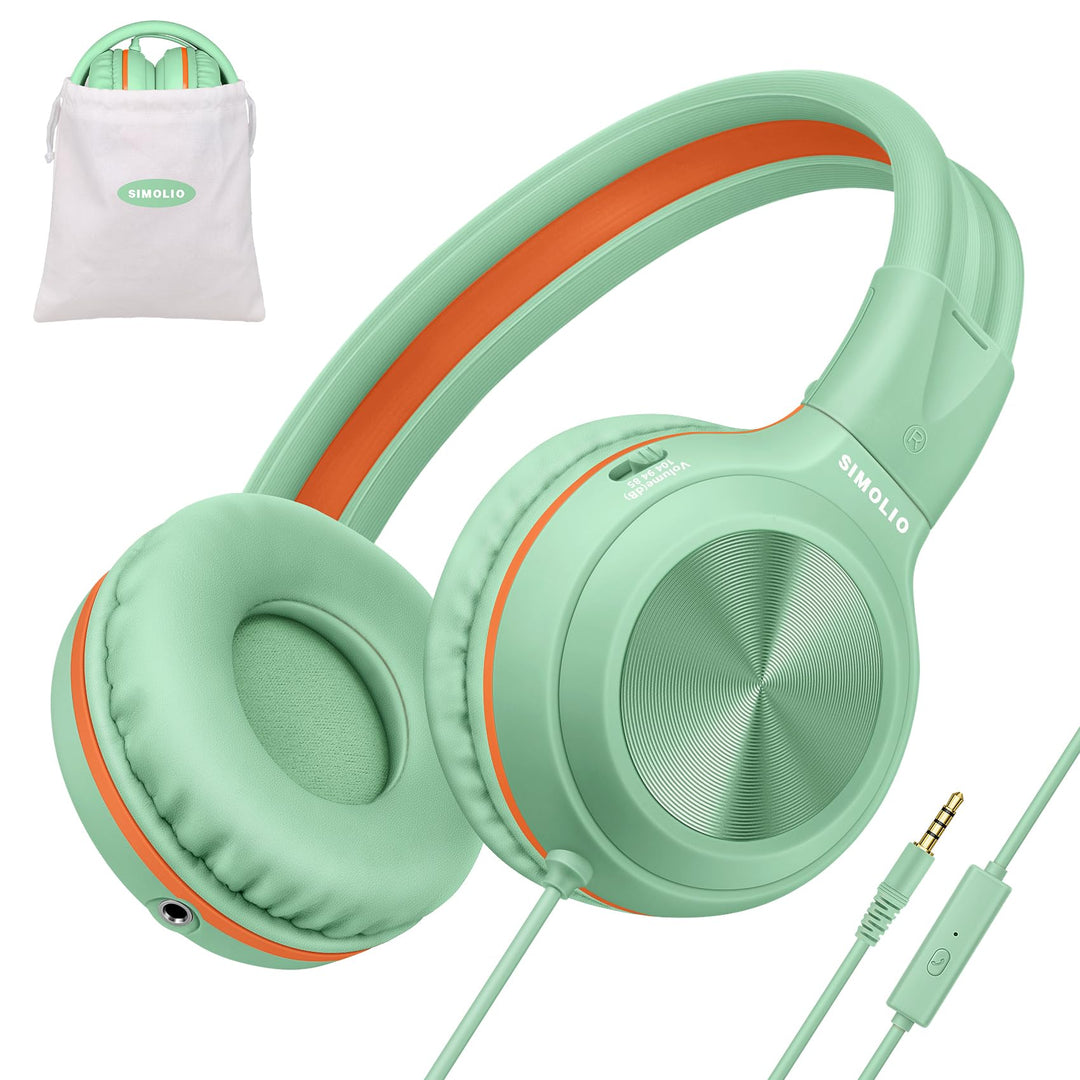 SIMOLIO Kopfhörer mit Kabel für Mädchen und Jungen, mit MIC und 85dB 94dB 104dB Lautstärkeregler, 3,