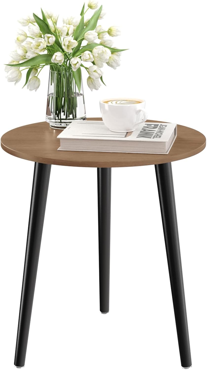 APICIZON Beistelltisch Rund Holz Couchtisch klein Wohnzimmer Schlafzimmer Tisch Beistelltische,mit B