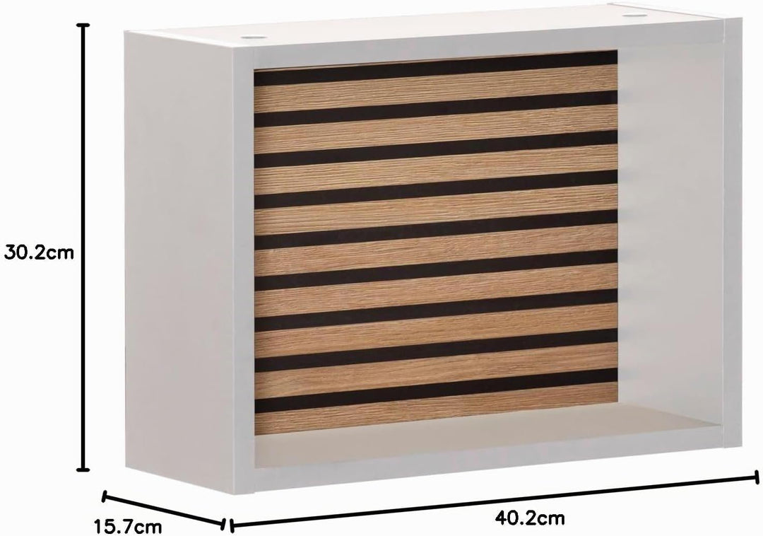 Schildmeyer Ekko Regal 154175 Mattweiss/Akustikpaneel Optik, 40,2 x 15,7 x 12,5 cm Mattweiss / Akust