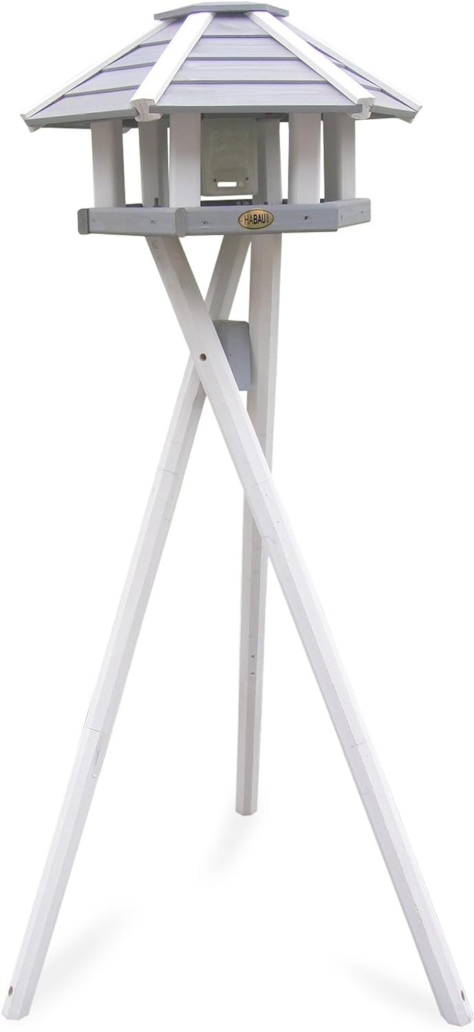 HABAU Vogelhaus "Ottawa" mit Silo und Ständer, grau-weiss